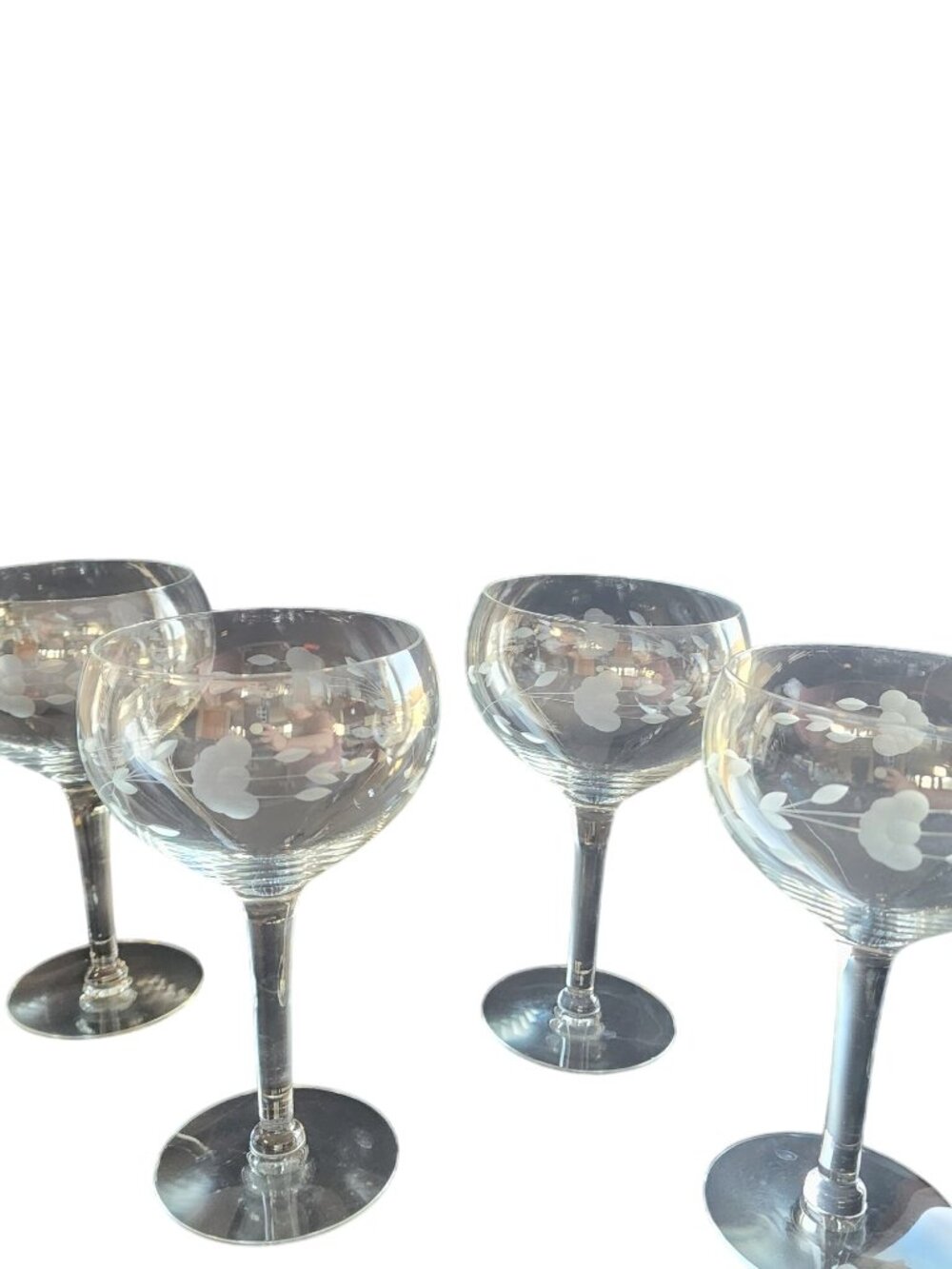 Princess House HERITAGE Crystal Burgundy Balloon Wine Goblets (4) - Gray Cut Flo
